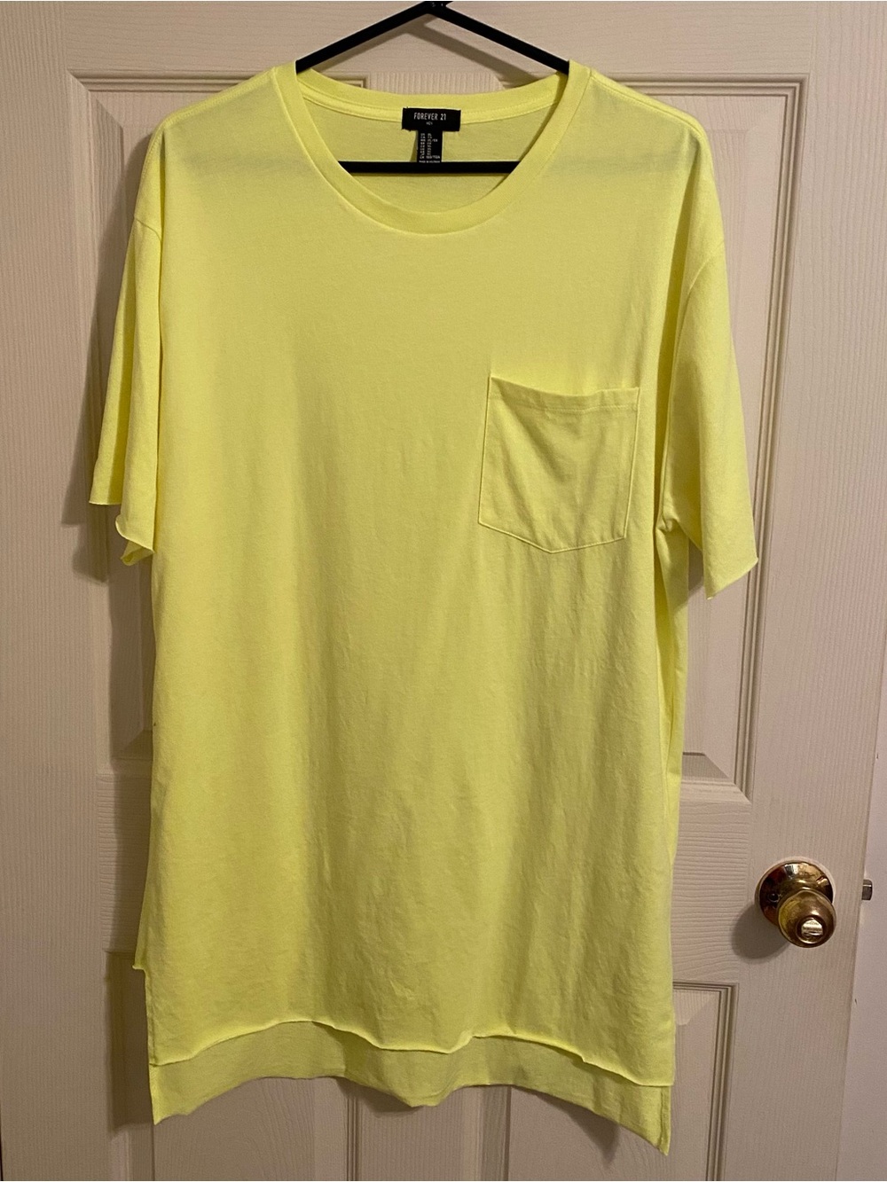 Forever 21 Men’s Neon Yellow Chest Pocket Tee
